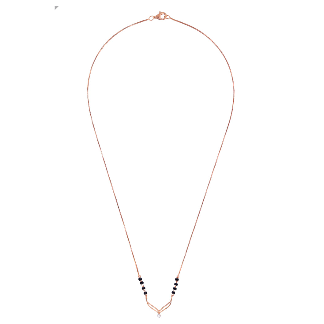 Eternal V Lab Grown Diamond Mangalsutra, 925 Silver, Certified