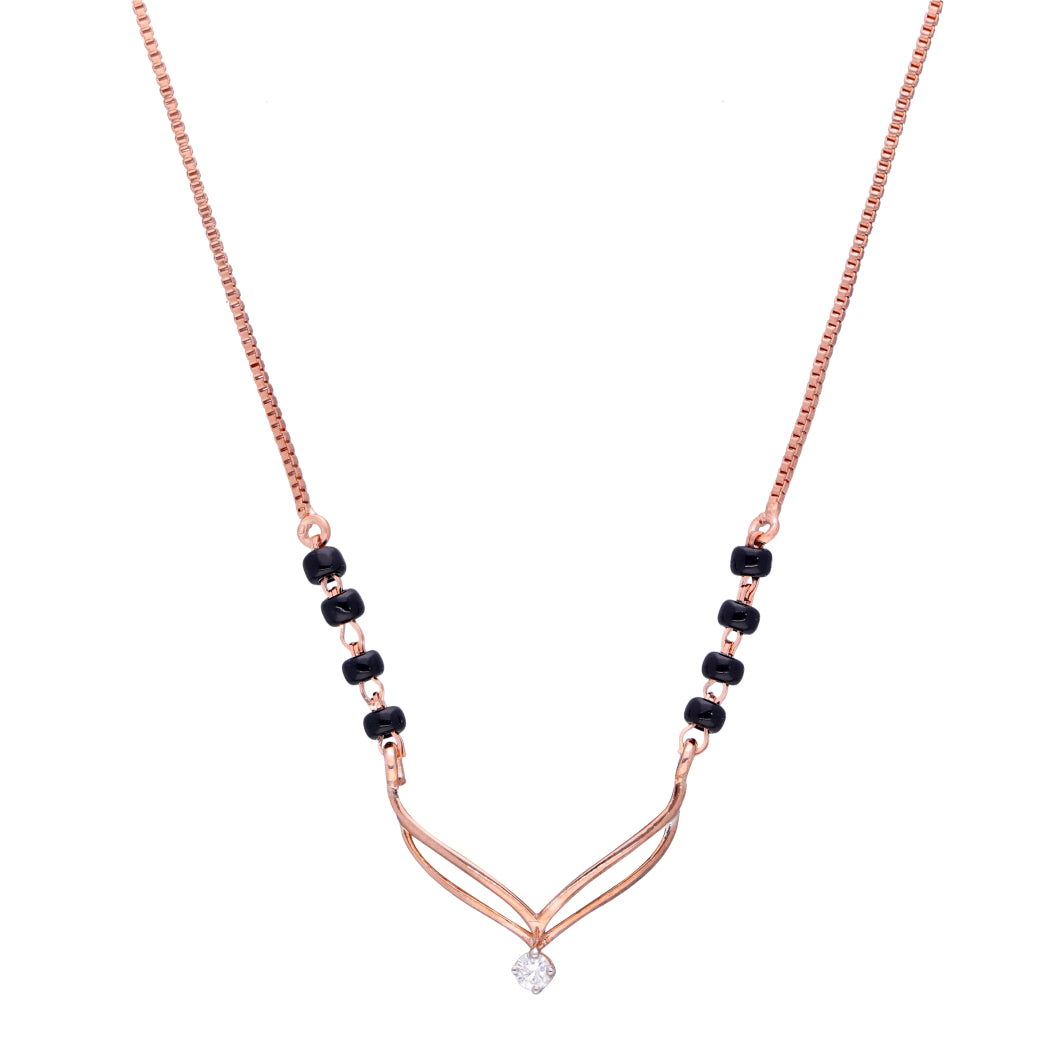 Eternal V Lab Grown Diamond Mangalsutra, 925 Silver, Certified