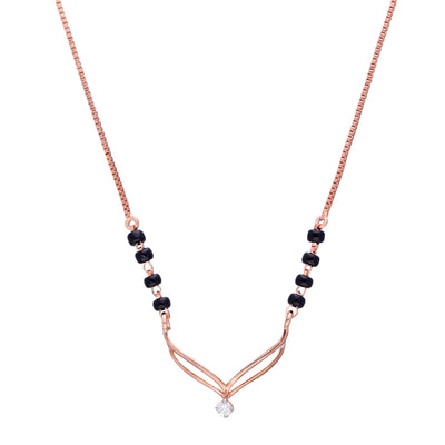 Eternal V Lab Grown Diamond Mangalsutra, 925 Silver, Certified