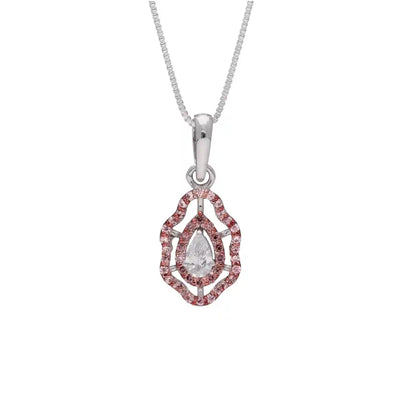 Eternal Drop Halo Pendant With Chain