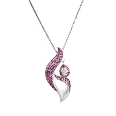 Pink Wave Diamond Pendant