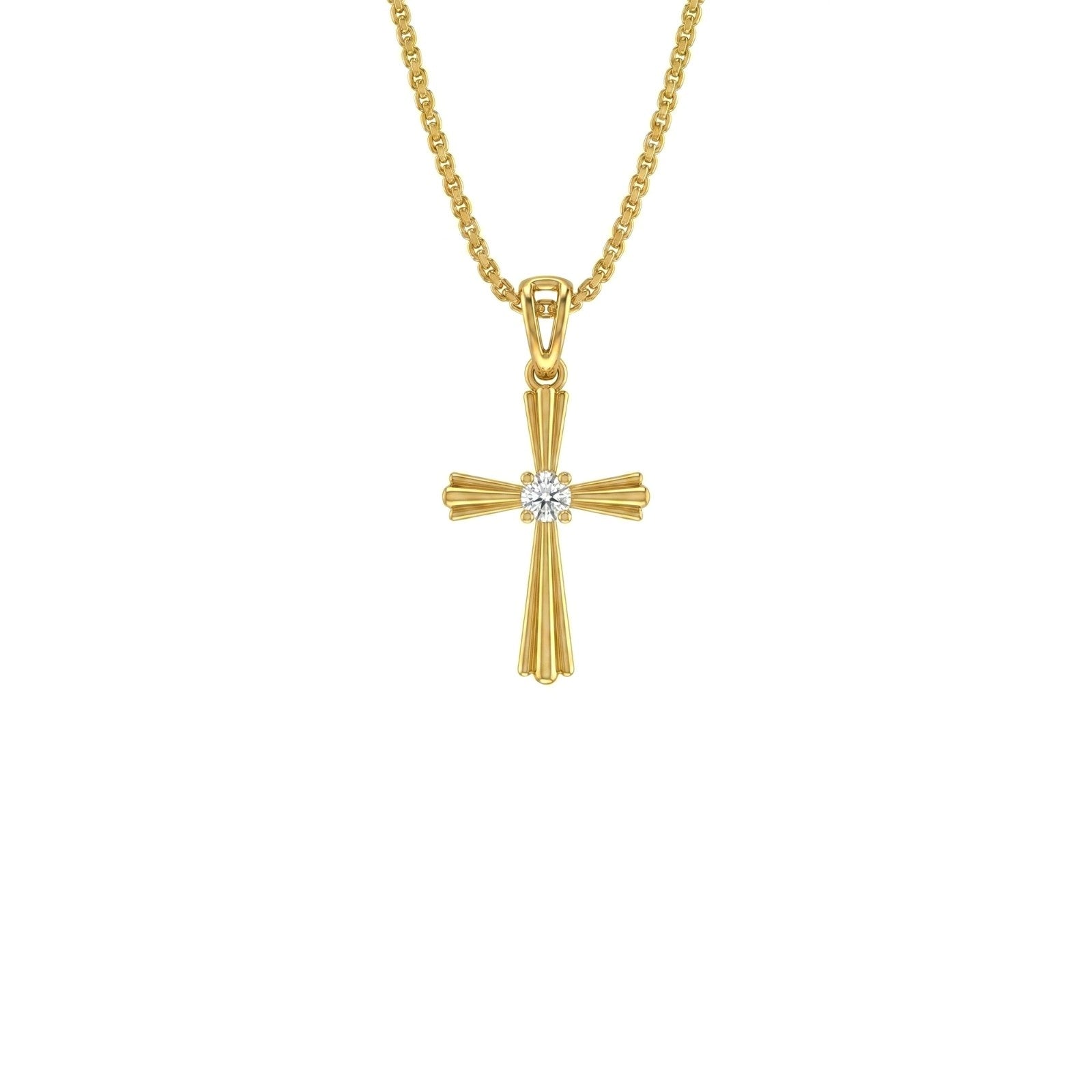 Radiant Cross Diamond Pendant