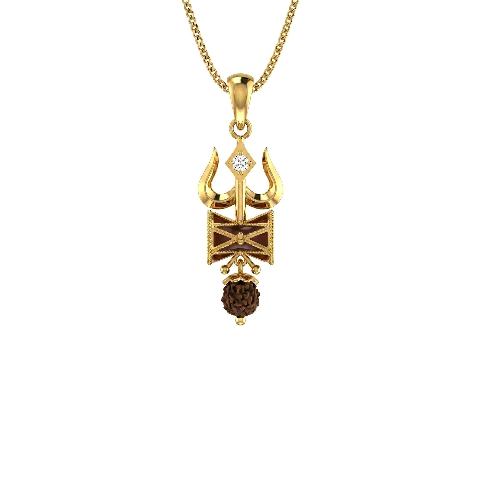 Rudraksha Trishul Diamond Pendant