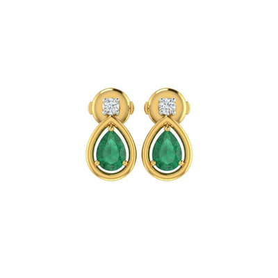 Golden Teardrop Sparkle Earring