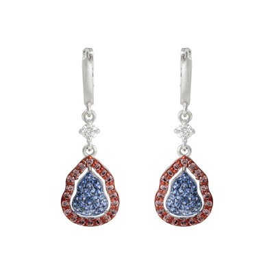 Tricolour Teardrop Sparkle Earrings