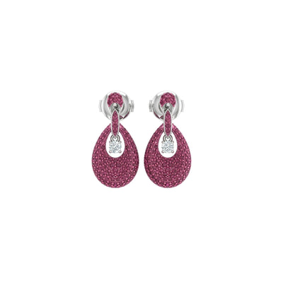 Pink Sparkle Teadrop Drop Earrings