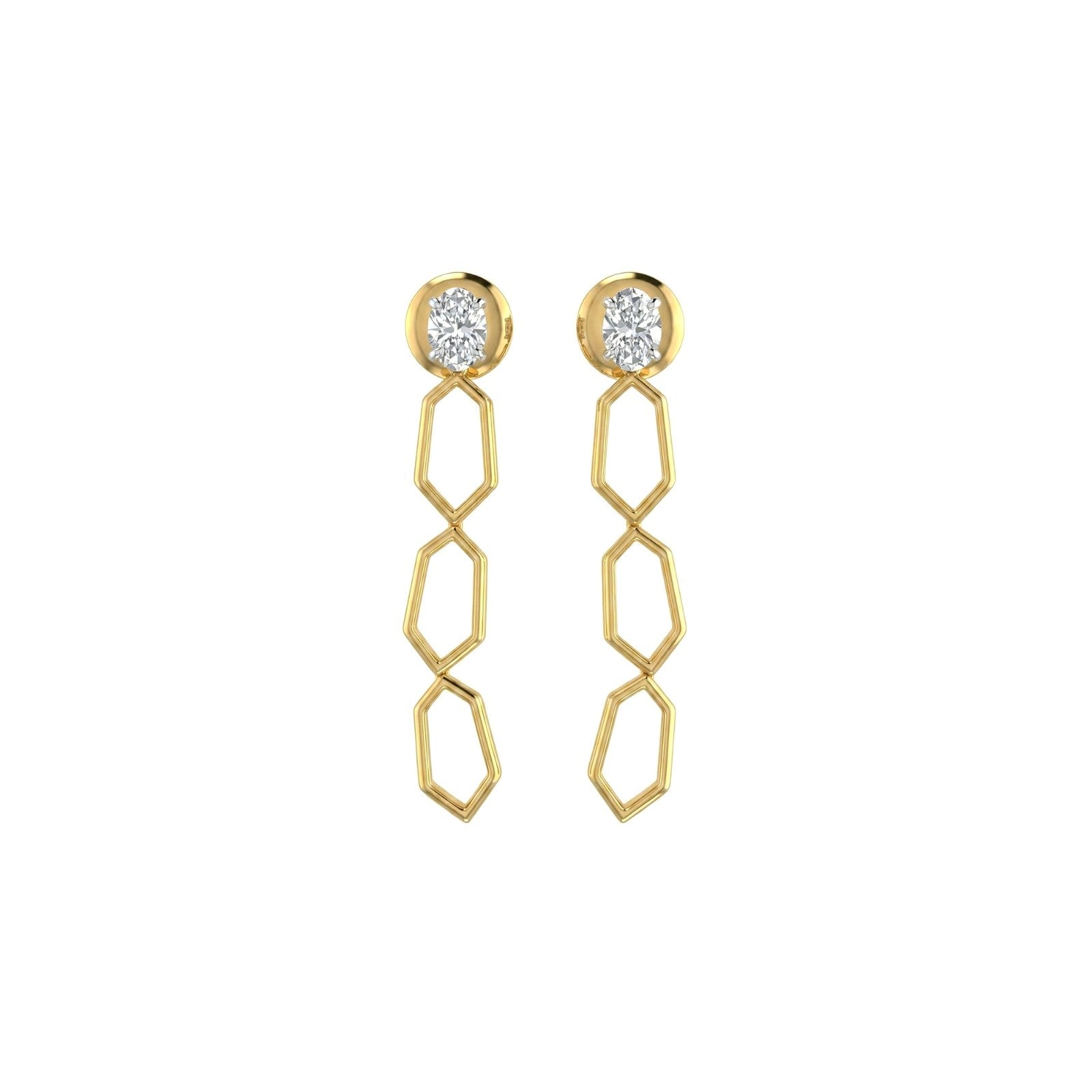 Hexagon Cascade Diamond Studs