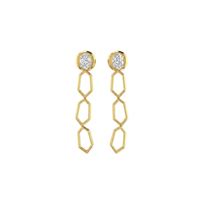 Hexagon Cascade Diamond Studs