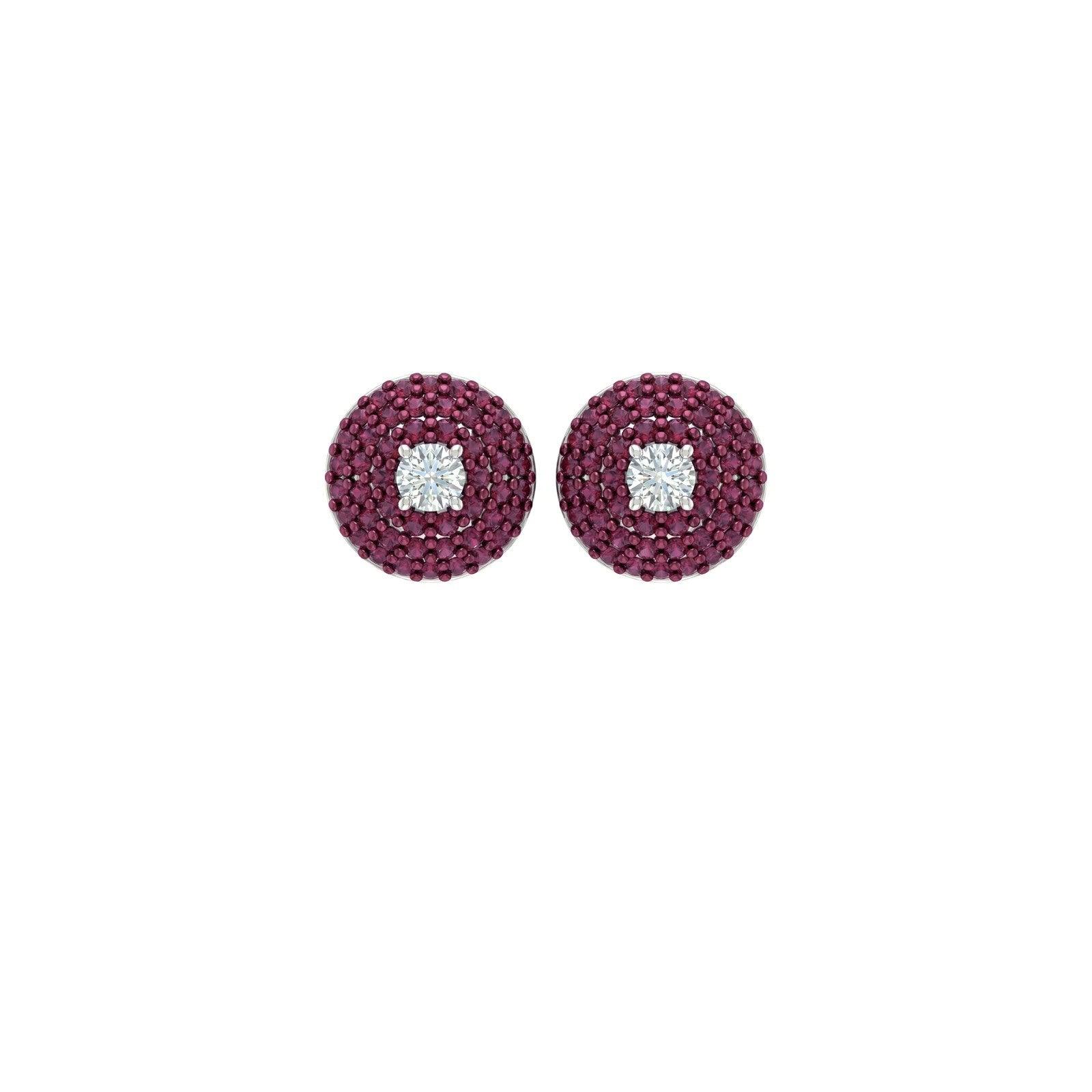 Pink Pave Diamond Studs