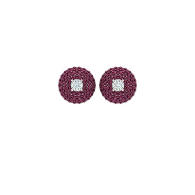 Pink Pave Diamond Studs