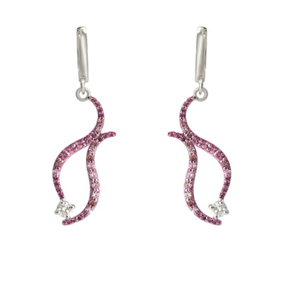 Pink Swan Sparkle Earrings