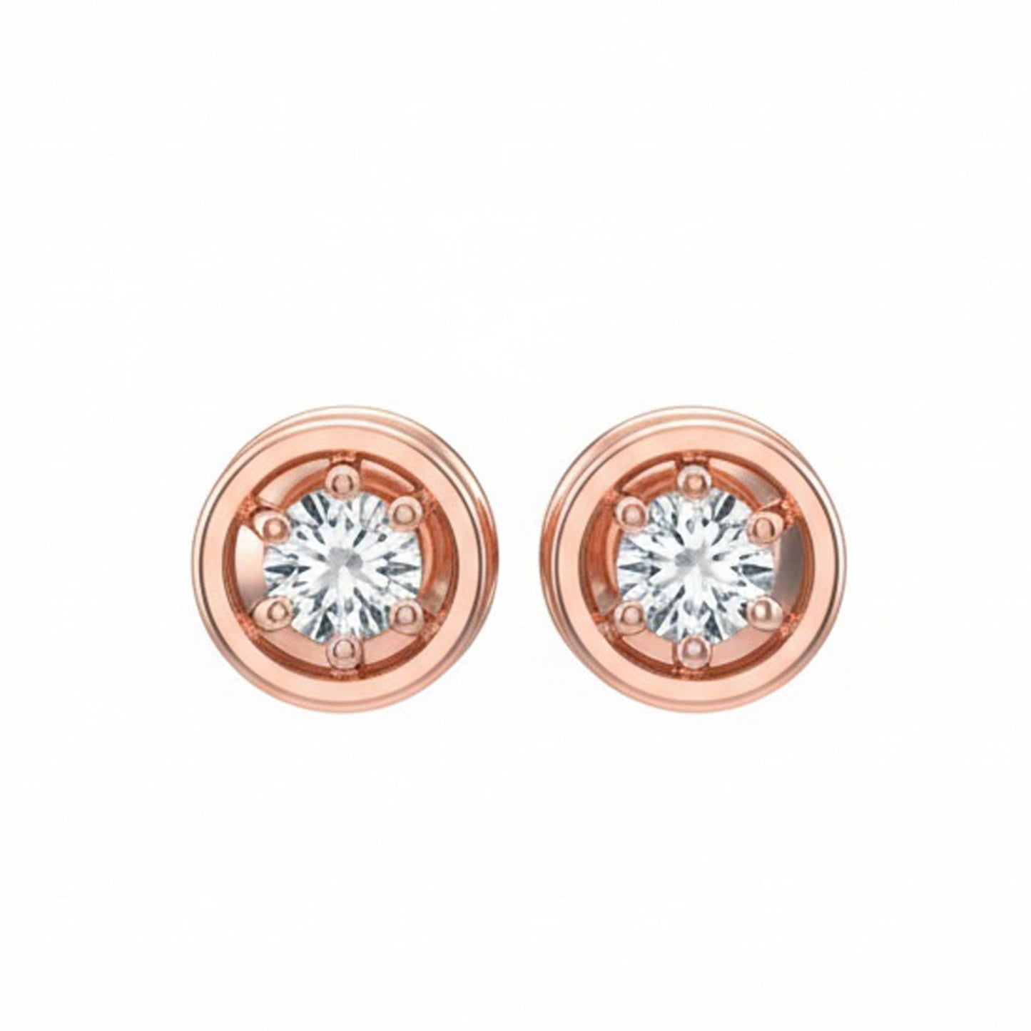 Nuvia Glow Crest Earrings – 18K Rose Gold Rhodium Plated