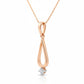 Velin Teardrop Pendant – 18K Rose Gold Rhodium Plated