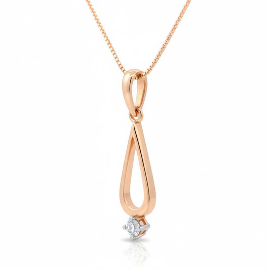 Velin Teardrop Pendant – 18K Rose Gold Rhodium Plated