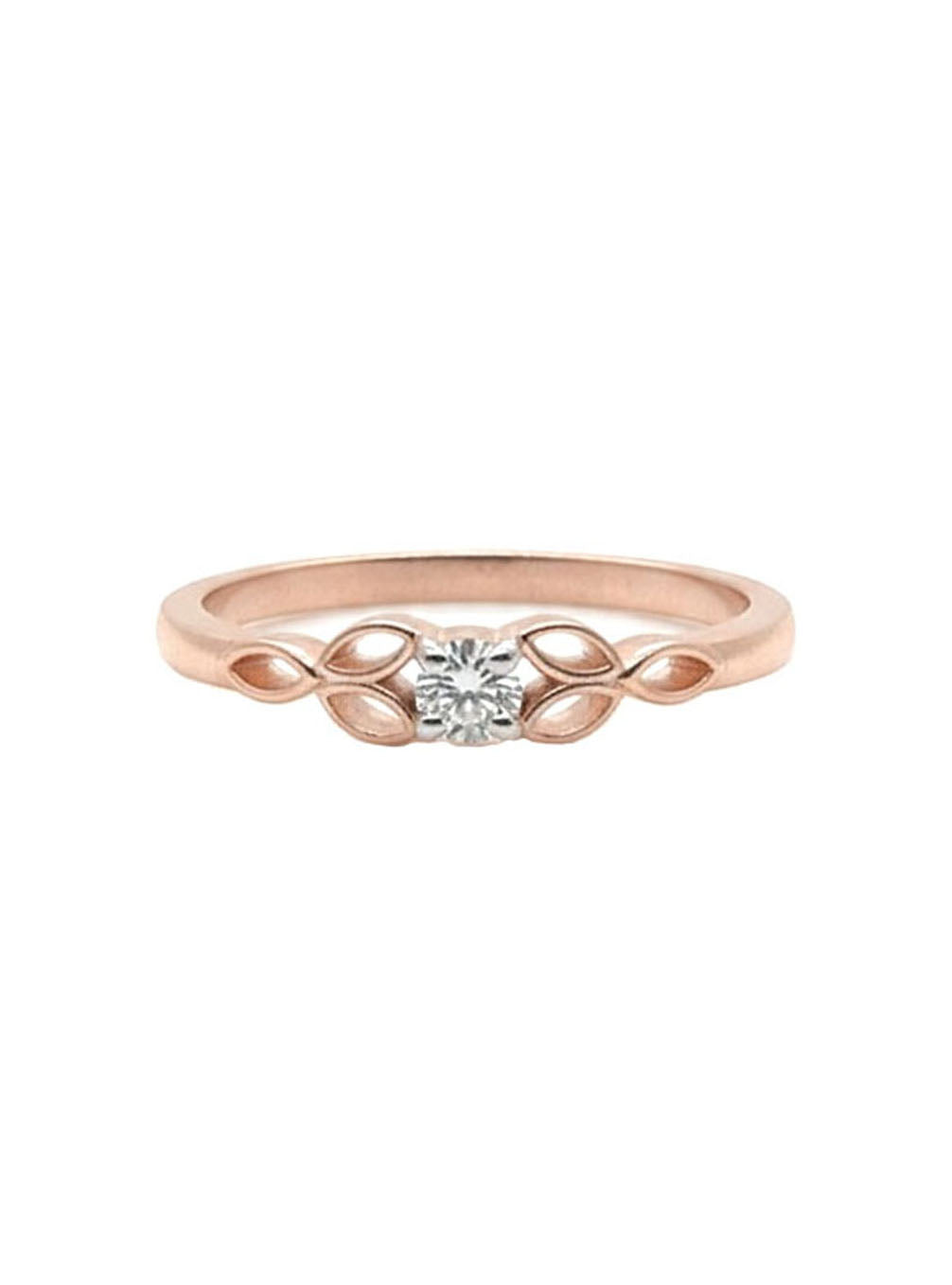 Vine Whisper Loop Ring – 18K Rose Gold Rhodium Plated