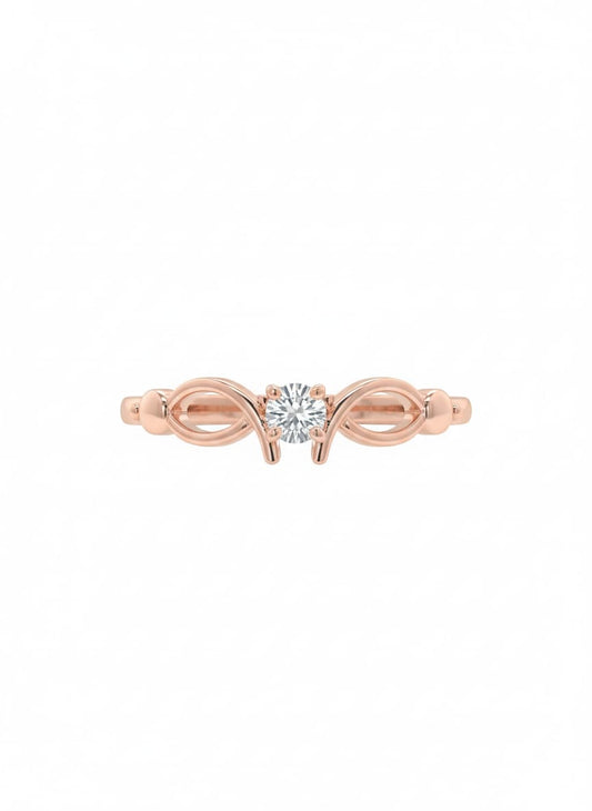 The Elara Knot Ring in 18K Rose Gold with Lab-Grown Diamond Center
