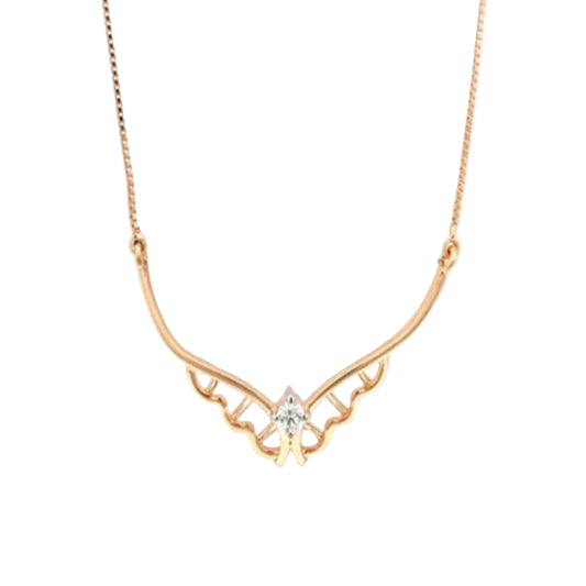 Elaris Wing Symphony Pendant with Chain - 18K Rose Gold Rhodium Plated
