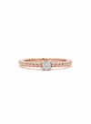 Modern Grains Rose Gold Lab Diamond Ring, 18k with Rhodium-Set Center