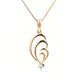 Eterna Curl Diamond Pendant with Chain - 18K Rose Gold Rhodium Plated
