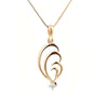 Eterna Curl Diamond Pendant with Chain - 18K Rose Gold Rhodium Plated