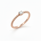 Modern Grains Rose Gold Lab Diamond Ring, 18k with Rhodium-Set Center