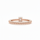 Modern Grains Rose Gold Lab Diamond Ring, 18k with Rhodium-Set Center