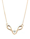 The Blush Wave Diamond Pendant with Chain - 18K Rose Gold Rhodium Plated