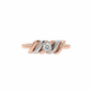 The Serenity Wave Lab Diamond Ring, Crafted in 18k Rose Gold and Rhodium Plate