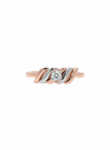 The Serenity Wave Lab Diamond Ring, Crafted in 18k Rose Gold and Rhodium Plate