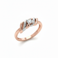 The Serenity Wave Lab Diamond Ring, Crafted in 18k Rose Gold and Rhodium Plate