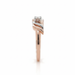The Serenity Wave Lab Diamond Ring, Crafted in 18k Rose Gold and Rhodium Plate