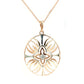 Luna Petal Diamond Medallion with Chain - 18K Rose Gold Rhodium Plated