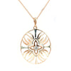 Luna Petal Diamond Medallion with Chain - 18K Rose Gold Rhodium Plated