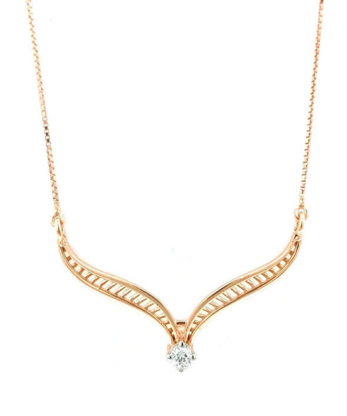 Soar Diamond Pendant with Chain - 18K Rose Gold Rhodium Plated