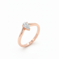 Pear V-Wishbone 18k Rose Gold Lab Diamond Ring with Rhodium Finish
