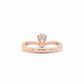 Pear V-Wishbone 18k Rose Gold Lab Diamond Ring with Rhodium Finish