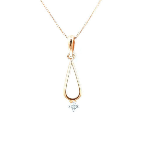 Velin Teardrop Pendant – 18K Rose Gold Rhodium Plated