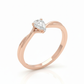 Eternal Braid Pear 18k Rose Gold Lab Diamond Solitaire