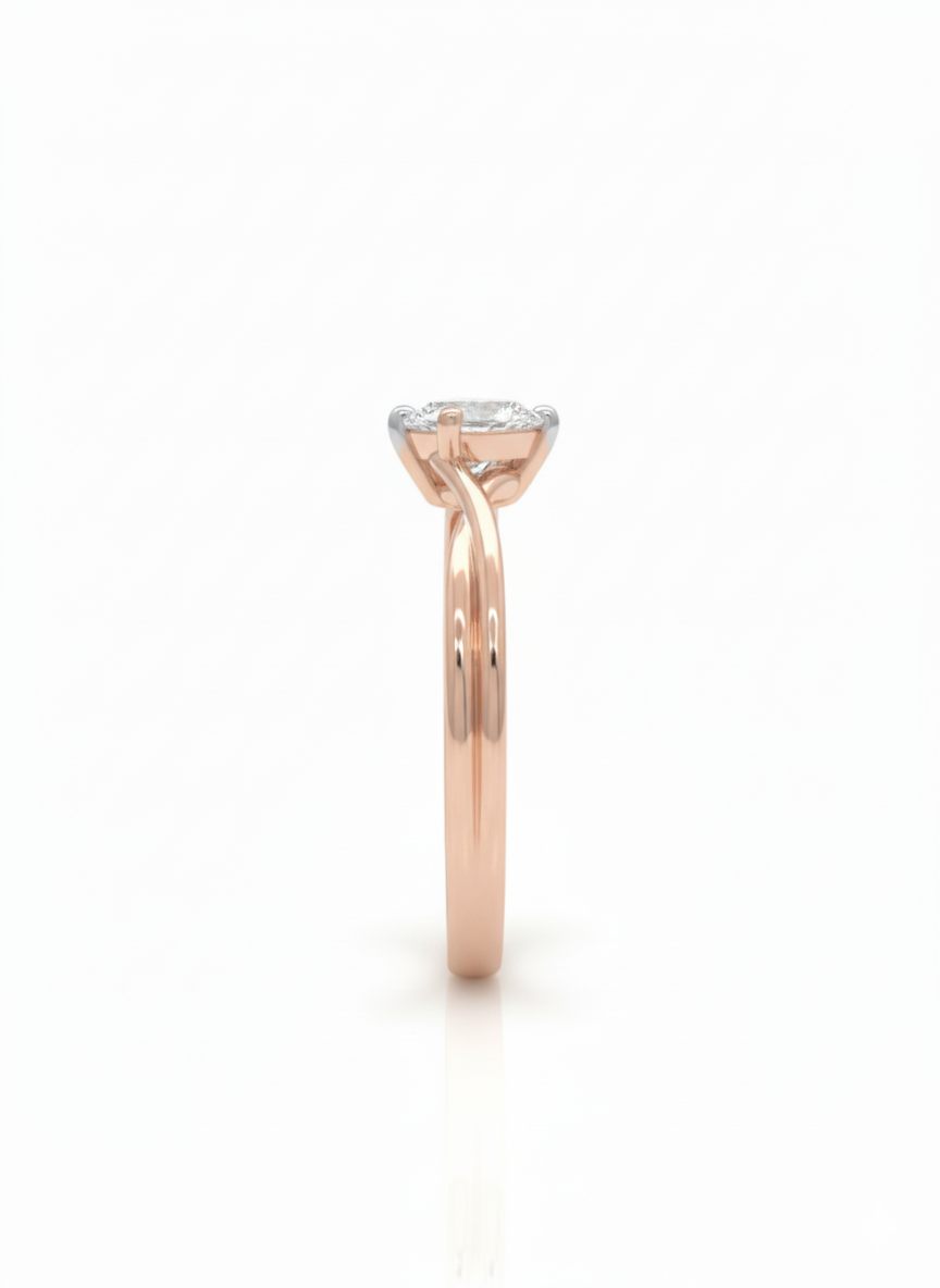Eternal Braid Pear 18k Rose Gold Lab Diamond Solitaire