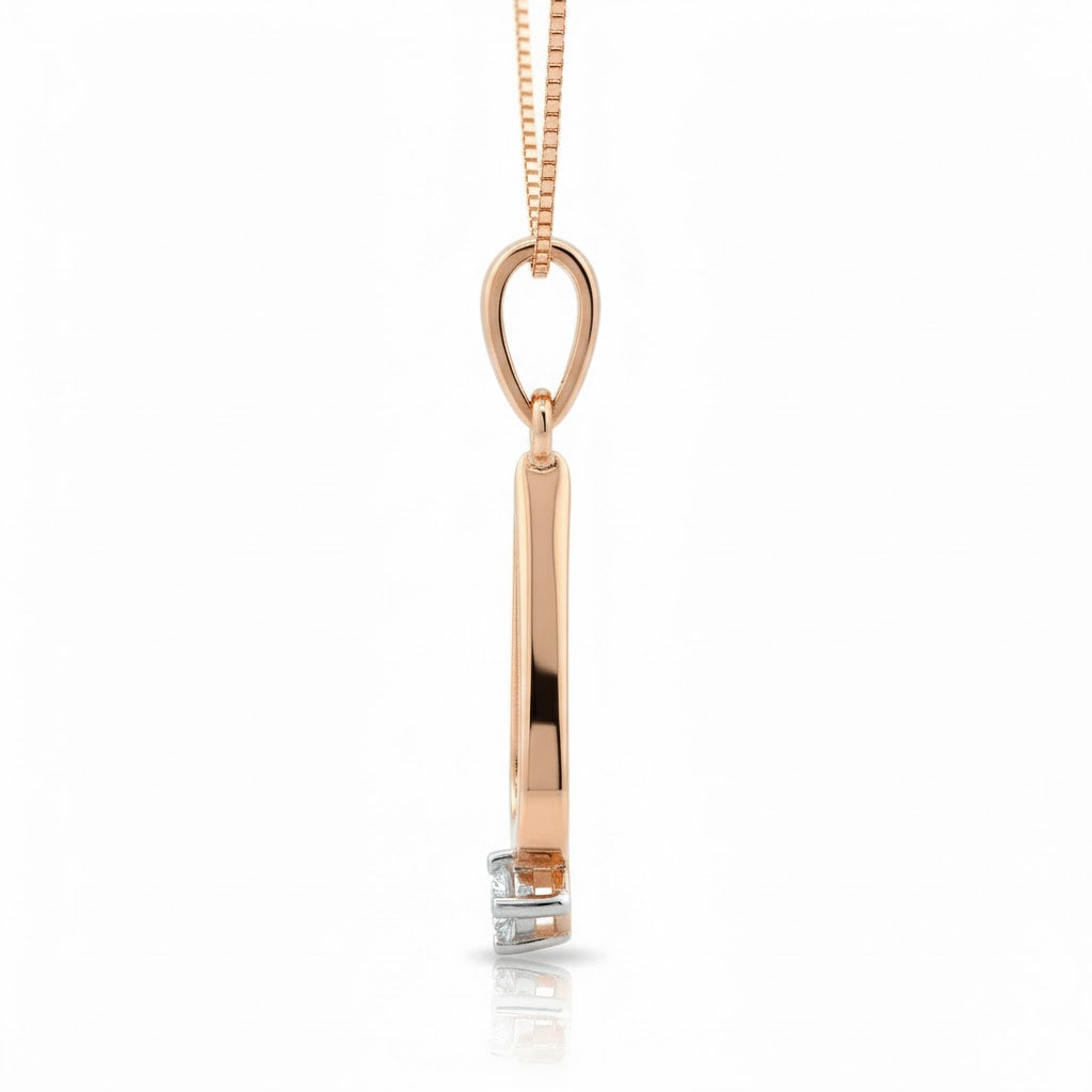 Velin Teardrop Pendant – 18K Rose Gold Rhodium Plated