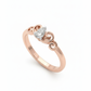 The Regal Scroll Pear Lab Diamond Ring, Crafted in 18k Rose Gold with Rhodium Detail
