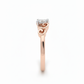The Regal Scroll Pear Lab Diamond Ring, Crafted in 18k Rose Gold with Rhodium Detail