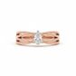 Lyra Interlace Ring – 18k Rose Gold, Rhodium Plating & Pear Lab Diamond