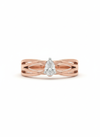 Lyra Interlace Ring – 18k Rose Gold, Rhodium Plating & Pear Lab Diamond