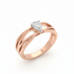 Lyra Interlace Ring – 18k Rose Gold, Rhodium Plating & Pear Lab Diamond