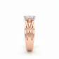 Lyra Interlace Ring – 18k Rose Gold, Rhodium Plating & Pear Lab Diamond