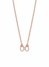 Couture Ribbon Pendant – Elegant Diamond Bow in 18K Rose Gold Rhodium Plated