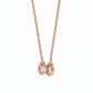 Couture Ribbon Pendant – Elegant Diamond Bow in 18K Rose Gold Rhodium Plated