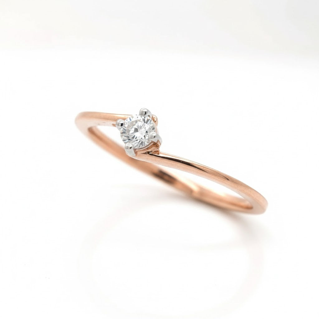 Liora Twist Glow Ring – 18K Rose Gold Rhodium Plated