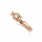 Hexa Grace Solitaire Ring – 18K Rose Gold Rhodium Plated